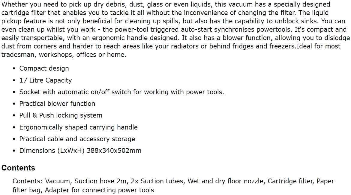 שואב אבק קרשר KARCHER WD3 P 1000W